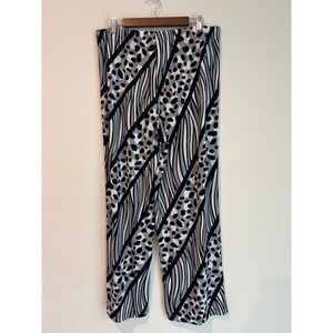 Bob Mackie Wearable Art Women's Size L‎ Pants Black White Gray Animal Print